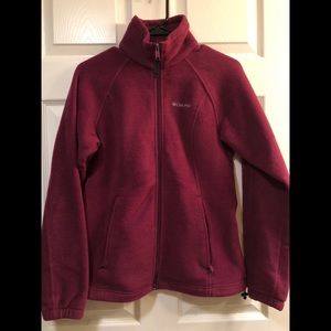Fuchsia Columbia zip up fleece jacket